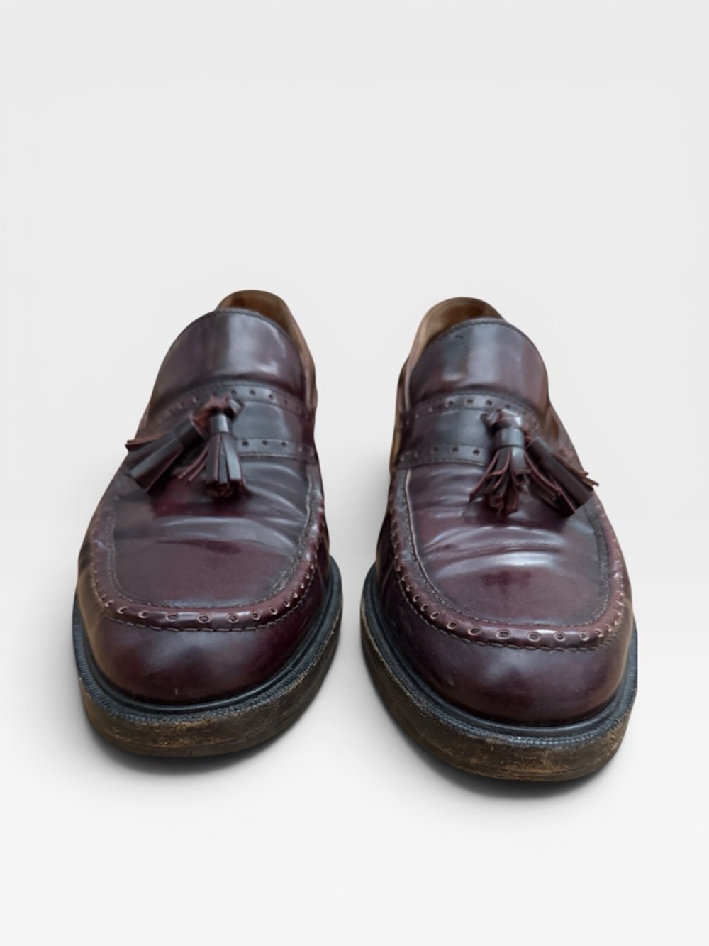 Dries Van Noten Burgundy Tassel Leather Loafers - Picture 4 of 6